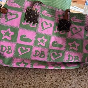 Dooney & Bourke Pink and Green Tote Bag
